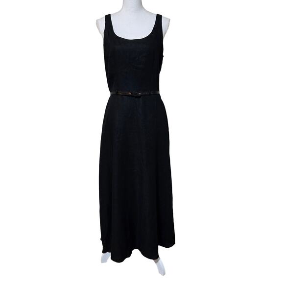 Laundry By Shelli Segal Dresses & Skirts - Laundry by Shelli Segal Vintage Linen Dress Size 10 Black Preppy Old Money Chic